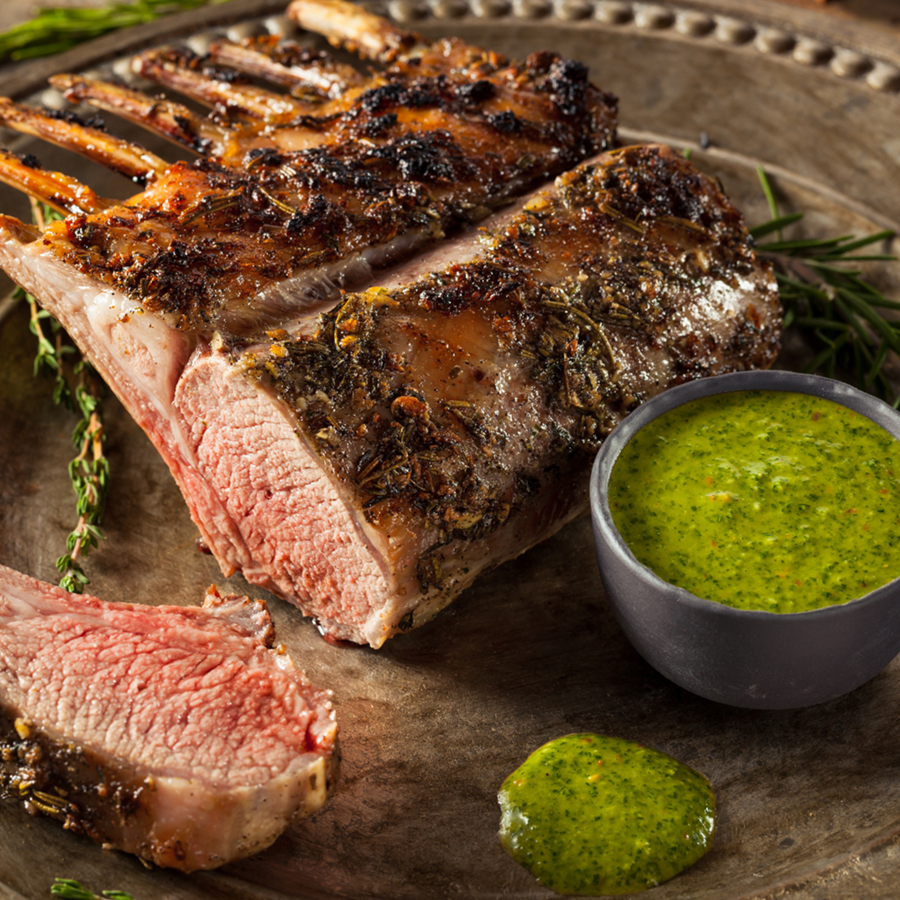 Rack of Lamb with mint sauce