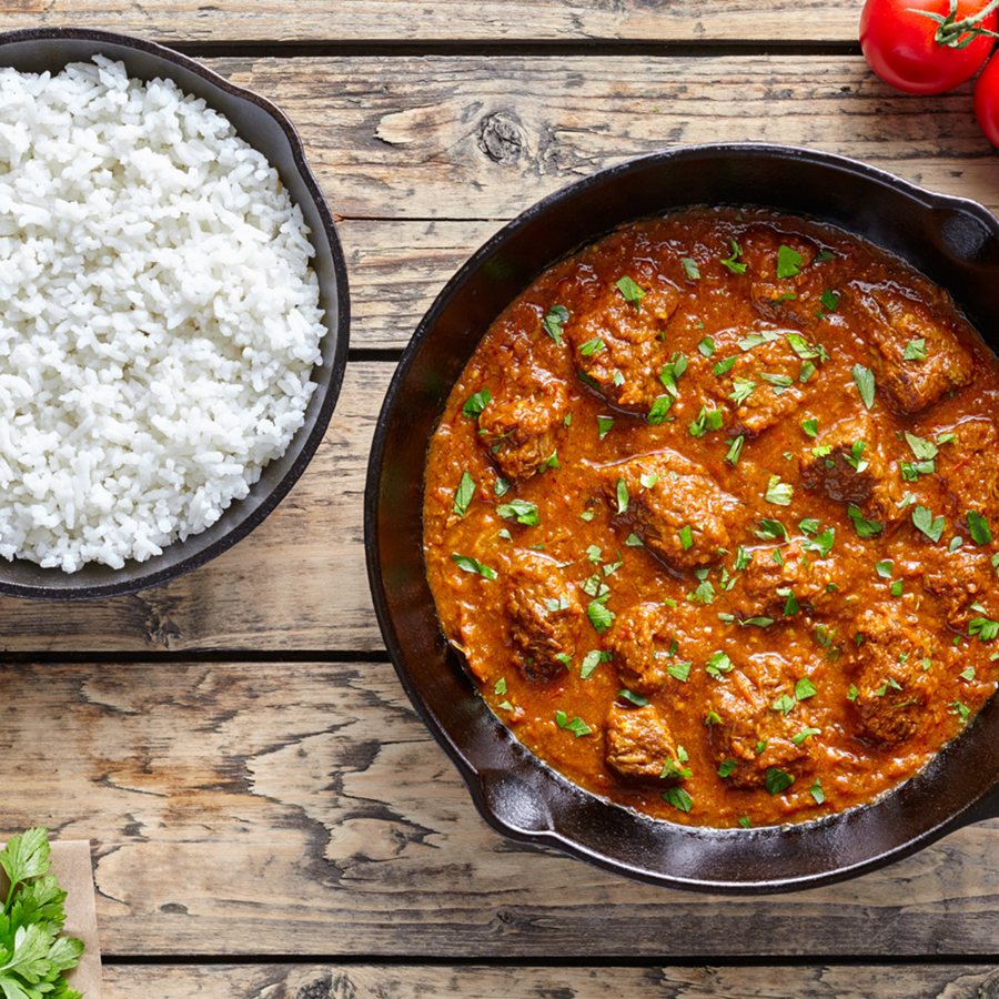 A traditional beef vindaloo curry